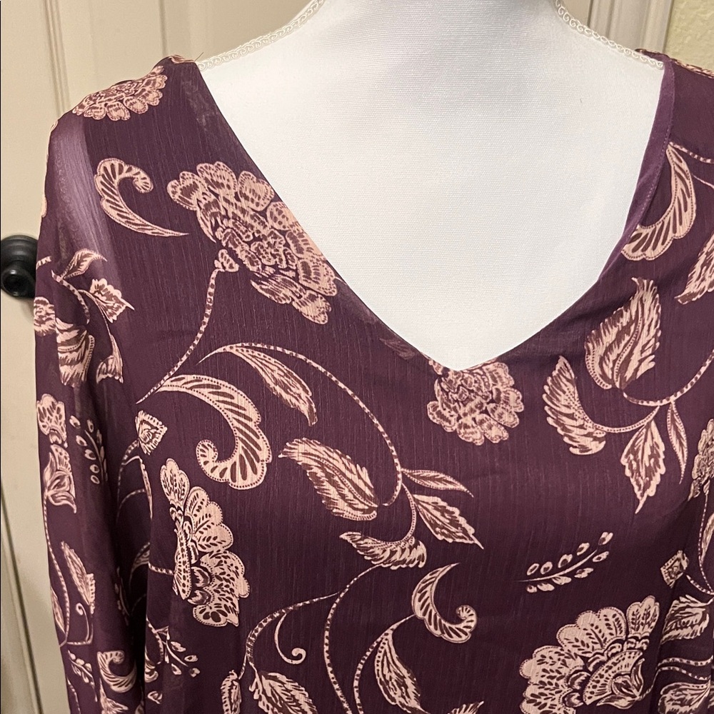 Democracy Purple Floral Blouse